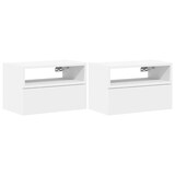 thumbnail of Tables de chevet murales 2 pcs blanc 45x26x28,5 cm – Modèle Aspect Nuit