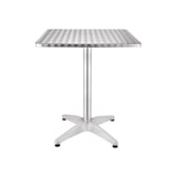 thumbnail of Mesa bistro Bolero cuadrada de acero inoxidable con 1 pata de aluminio 600x600x720mm