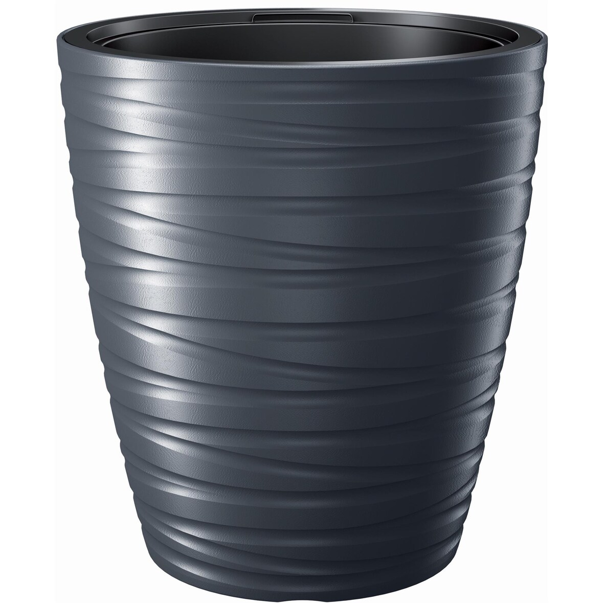 Prosperplast - Pflanztopf mit Reservoir 32L Maze aus Kunststoff in Anthrazit 37,5 x 37,5 x 41,9 cm