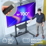 thumbnail of ONKRON Soporte Motorizado TV 50-100", hasta 120 kg, con Ruedas, VESA 200x200 - 1000x600 mm, Inclinado, TS1991E-B Negro