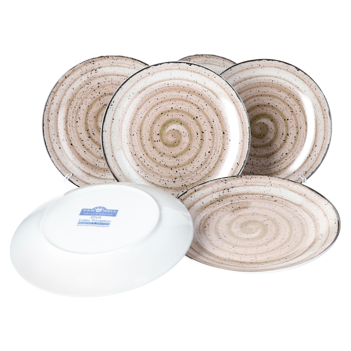 6er Set Dessert- Kuchenteller Riva 20,5cm Porzellan