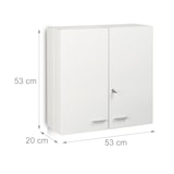 thumbnail of Relaxdays Medikamentenschrank XXL Premium Abschließbar 2-Türig, 11 Fächer HxBxT 53 x 53 x 20 cm Medizinschrank, weiß