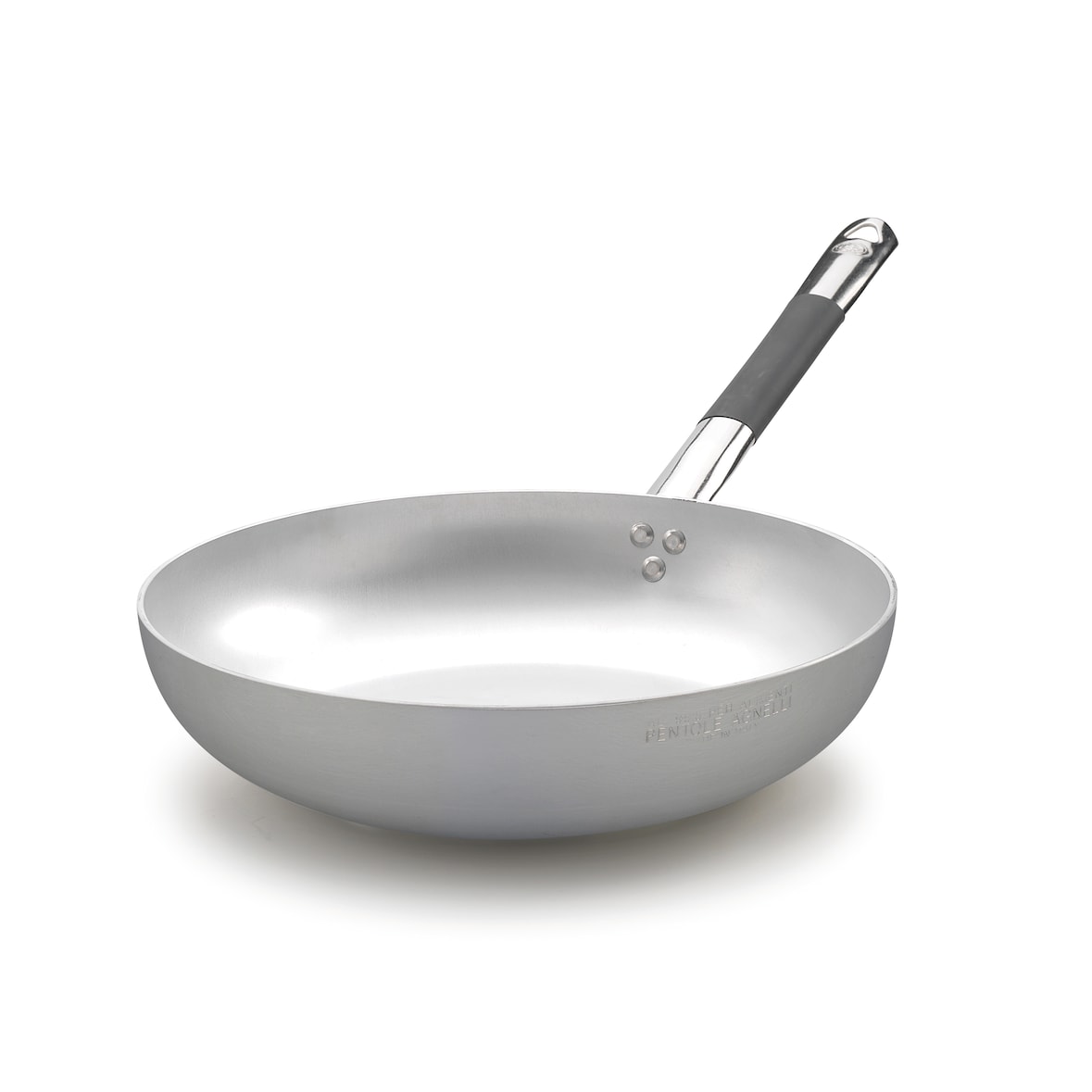 Pentole Agnelli, Padella svasata alta in alluminio 3mm per induzione, 1 manico, 28 cm, ALMC111BPIC28