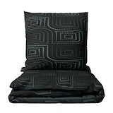 thumbnail of 4 tlg. Baumwolle Bettwäsche 135x200 cm Schwarz Petrol Punkte Wendeseite mit Reißverschluss