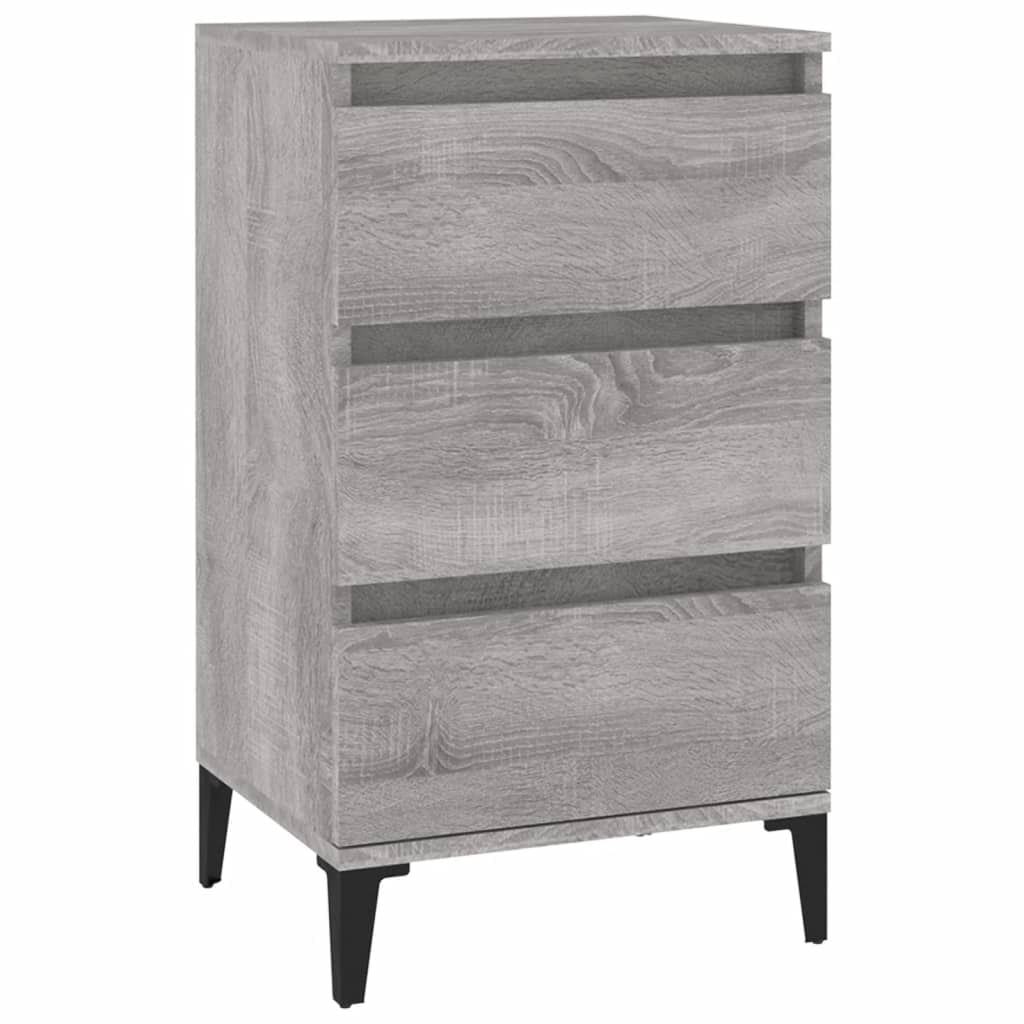 Table de chevet sonoma gris 40x35x70 cm bois d'ingénierie – Modèle Vision Nuit