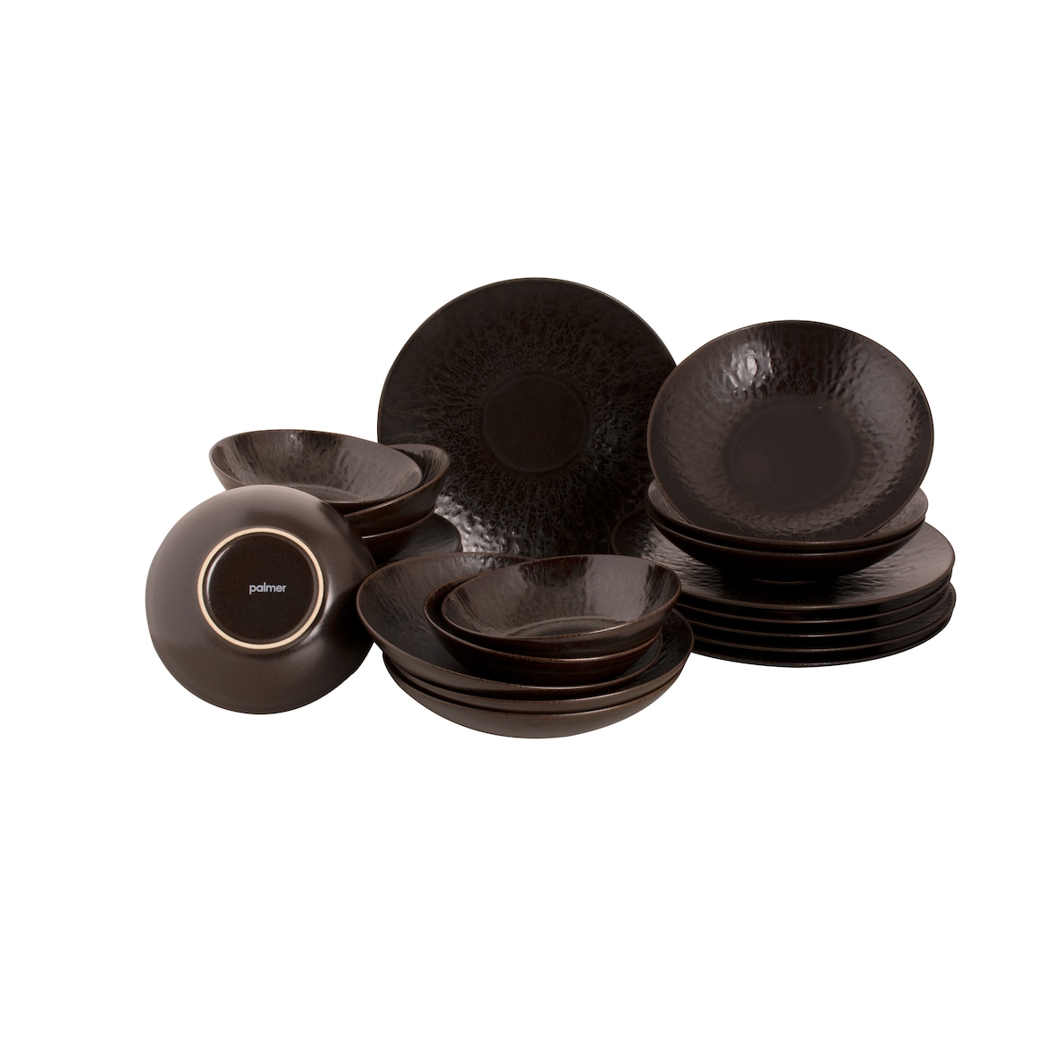 Palmer Serviesset Ruston Stoneware 6-persoons 24-delig Bruin