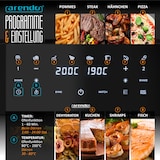 thumbnail of Arendo Heißluftfritteuse XXL, Doppelkammer Airfryer 9 L, Dual Zone, Sichtfenster mit Beleuchtung, 2400 W, Zubehör, Touchscreen, 3D Umluftsystem