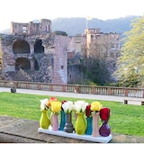 thumbnail of Jinfa Handgefertigte kleine Keramik Deko Blumenvasen Set aus 10 Vasen in bunt auf eime Tablett