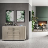 thumbnail of SARMOG MOBILE 2 ANTE 4 CASSETTI KIT L136 P41 H86 in truciolare nobilitato color olmo chiaro e bianco fiammato