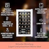 thumbnail of Klarstein Shiraz 24 Uno Weinkühlschrank 63l 24Fl Touch-Bedienfeld  5-18°C Weißes Glas