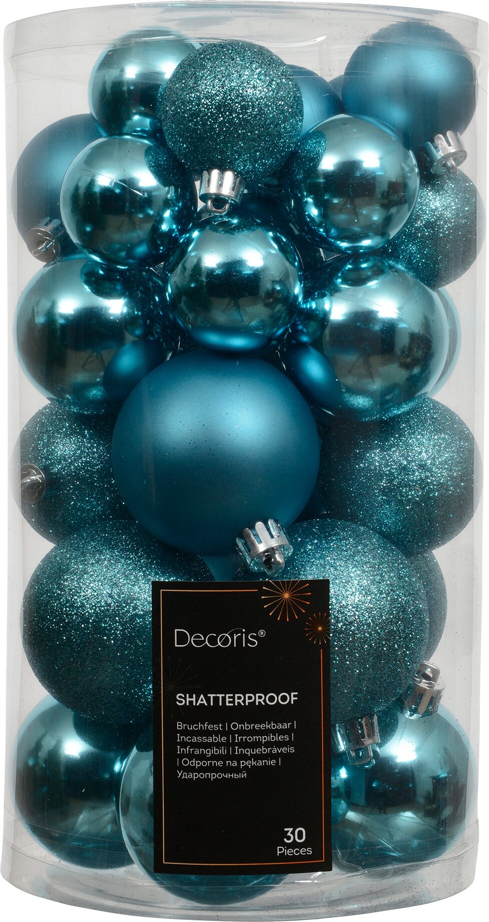 30 Weihnachtskugeln Kunststoff 4-6cm klassisch & bruchsicher Christbaumkugeln Weihnachtsbaumkugeln Christbaumschmuck Weihnachtsschmuck Folkloreblau