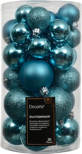 thumbnail of 30 Weihnachtskugeln Kunststoff 4-6cm klassisch & bruchsicher Christbaumkugeln Weihnachtsbaumkugeln Christbaumschmuck Weihnachtsschmuck Folkloreblau