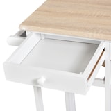 thumbnail of Carrello da Cucina Pieghevole con 2 Sgabelli in Legno MDF Bianco