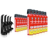 thumbnail of XENOTEC Premium Feuerlöschspray–12 x 750ml – Wandhalter - Stopfire – Autofeuerlöscher – REINOLDMAX – inkl. 4 Wandhalterung schwarz – wiederverwendbar