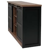 thumbnail of Sideboard HWC-K75, Highboard Étagère Armoire Porte coulissante 7 compartiments Aspect bois Métal industriel 84x150x40cm ~ marron-noir