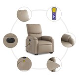 thumbnail of vidaXL Massagesessel mit Aufstehhilfe Elektrisch Cappuccino Kunstleder