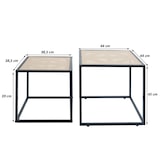 thumbnail of 2er-Set Beistelltisch HWC-N88, Kaffeetisch Wohnzimmertisch Loungetisch, Geflecht Rattan-Optik