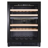 thumbnail of Weinkühlschrank VINCOOL für 39 Flaschen | 1x Glastür + LED & 2x Zone | 119 Ltr, HxBxT 82x59,5x57cm | +5/+20°C | Schwarz | + CHEFGASTRO Geschirrtuch