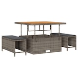 thumbnail of vidaXL 13-teiliges Garten-Sofa-Set mit Kissen in Grau aus Poly Rattan und Akazie.