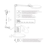 thumbnail of Regina - Lampada da tavolo orientabile bianca Fabas Luce - LED Touch integrato 9W dimmerabile CCT (3000K 4000K 5000K 6000K)