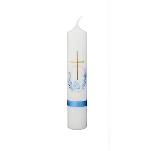Wiedemann Kerzen Taufkerze Jungen verziert 265 x 50 mm, mit individueller Namensverzierung
