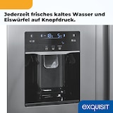 thumbnail of Exquisit Side-by-Side Kühlschrank, 513 Liter, NoFrost, Kühl-Gefrierkombination, LED, 4-Sterne-Gefrieren, Edelstahloptik, SBS5520-CF-040E inoxlook