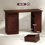 thumbnail of HOMCOM Scrivania per Camera e Ufficio 3 Cassetti 3 Ripiani Reversibili