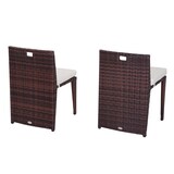 thumbnail of Set Tavolino e 2 Sedie da giardino in Rattan Sintetico e Ferro Marrone e Nero