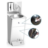 thumbnail of Lavello a colonna in acciaio inox con comando a pedale caldo/freddo accessori inclusi