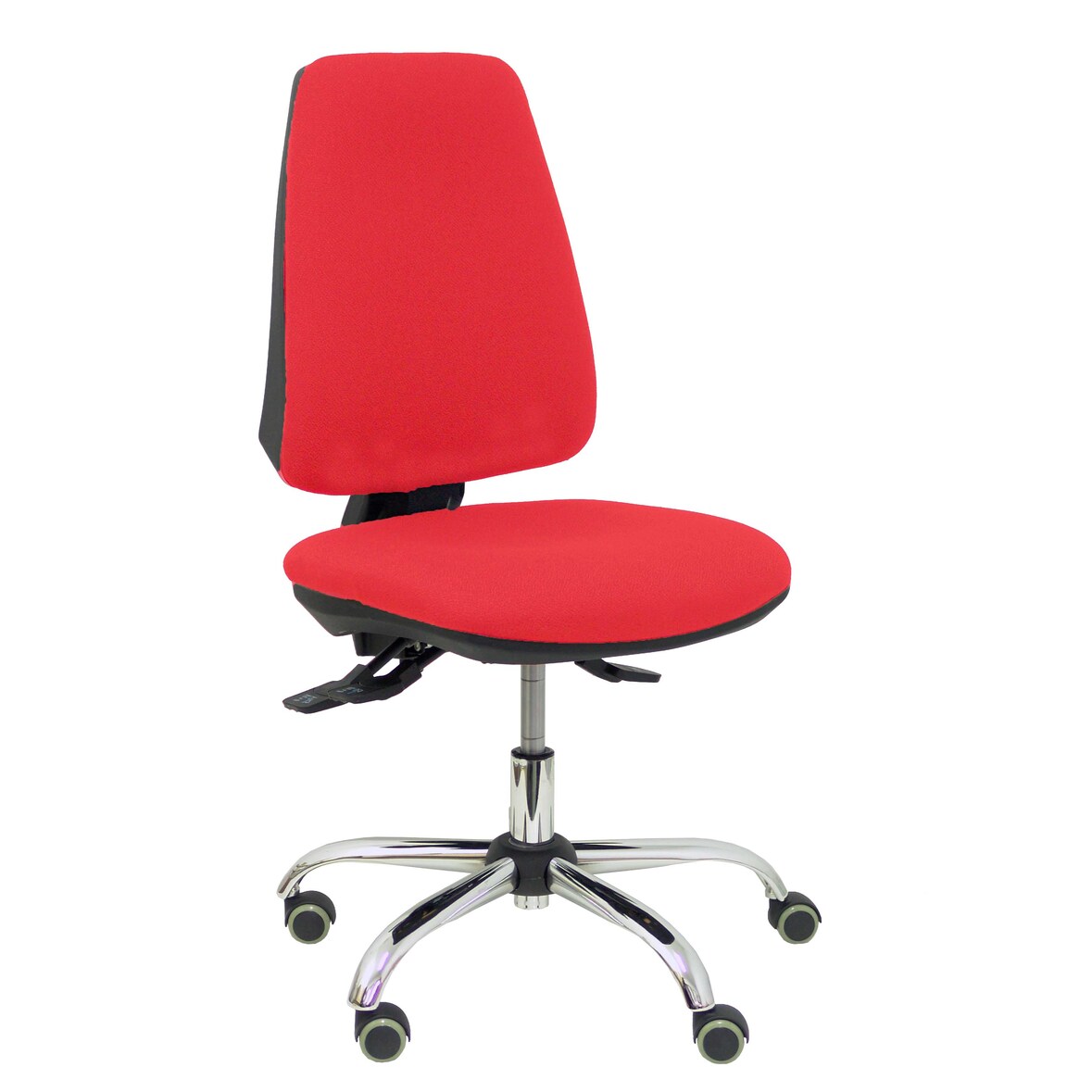 Silla Elche S 24 horas bali rojo base cromada ruedas parqué