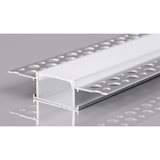 thumbnail of 2m LED Alu Profil Unterputz Rigips Trockenbau Schiene Kanalprofil mit Milchglas Abdeckung Kanal System für LED-Streifen Profil P