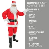 thumbnail of ECD Germany Weihnachtsmann Kostüm 7-teilig Rot Weiß Bart Gürtel Mütze Handschuhe Nikolaus Santa Claus Anzug Herren