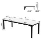 thumbnail of Mesa de comedor rectangular Tribesigns, 200 cm de largo, con capacidad para 6 a 8 personas, color topo