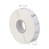 thumbnail of Relaxdays Danke Aufkleber 2500 Stück, Dankeschön Sticker, Ø 25 mm, selbstklebende Etiketten, Stickerrolle, weiß/gold