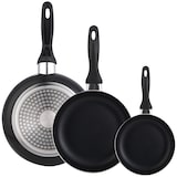 thumbnail of WellHome - Set di pentole in acciaio inox da 12 pezzi con 3 padelle Ø16/20/24 cm in alluminio pressato nero