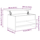 thumbnail of Mesa de centro madera contrachapada gris hormigón 80x50x40 cm