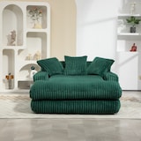 thumbnail of Schlafsofa Chaiselongue Cord Sofa mit 3 Kissen, ergonomisch und bequem, modernes Lounge Sofa für Wohnzimmer und Büro, 125x155x63 Smaragdgrün