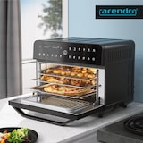 thumbnail of Arendo Heißluftfritteuse 1800 Watt, Minibackofen, Airfryer, 25L, Edelstahl, Pizzaofen, 4 Ebenen, Mini Backofen mit Umluft, Timer, 12 Programme