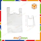 thumbnail of DayBays 2000 Stk. Hemdchentragetaschen 28+14x48 cm HDPE weiß geblockt, reissfest