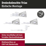 thumbnail of Paulmann Éclairage sous-meubles LED Trias Détecteur de proximité Kit de 33x2,7W 135x132mm 3x185lm 230/12VAcier brossé 92126