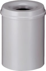thumbnail of PROREGAL Selbstlöschender Papierkorb & Abfallsammler aus Metall | 15 Liter, HxØ 36x26cm | Grau