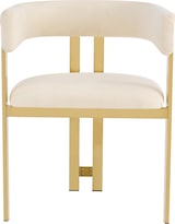 thumbnail of Merax 2er Set Esszimmerstühle Beige Chenille, Polsterstühle mit C-förmiger Rückenlehne, goldfarbenen Metallbeinen & 150 kg Belastbarkeit