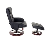 thumbnail of Relaxfauteuil HWC-C46, TV-fauteuil fauteuil met kruk, kunstleer ~ zwart