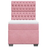 thumbnail of vidaXL Boxspringbett mit Matratze Rosa 90x200 cm Samt