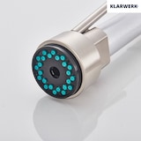 thumbnail of Björn |  Grifo de cocina profesional para hostelería plata cepillada | de acero inoxidable con dos duchas | Grifo doble lavabo pared restaurante