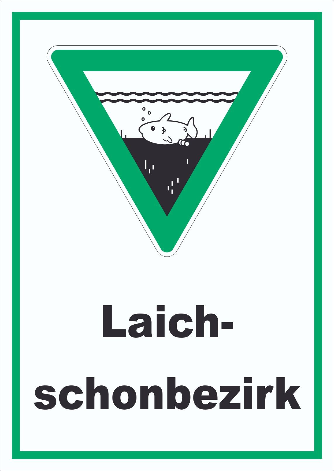Laichschonbezirk Schild A2 Rückseite selbstklebend