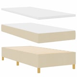 thumbnail of vidaXL Boxspringbett mit Kopfteil Creme 200 x 90 cm Stoff