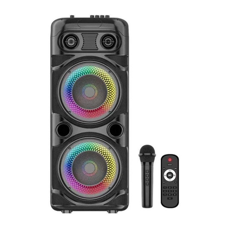 Enceinte Karaoké Lumineuse - Inovalley - Ka123-xxl - Bluetooth V5.0 - 75 Cm - 900 W - Noir