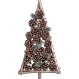 thumbnail of Kerstboom op houten staander | 22 x 8 x 50 cm | Duurzame kerstversiering | Kerst ornament op voet | Bruin