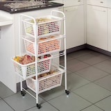 thumbnail of Carro Multiuso 4 Cestos Extraíbles MIAMI de Metaltex. Color Blanco